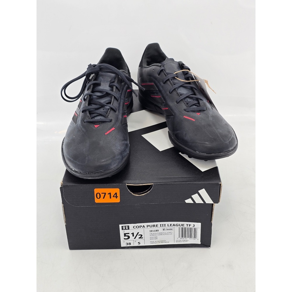 Adidas Copa Pure III League TF J Soccer Shoes Youth 5.5 Black IE1189 - New